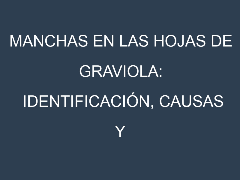 Manchas en las hojas de Graviola: Identificación, Causas y Estrategias de Control Efectivo