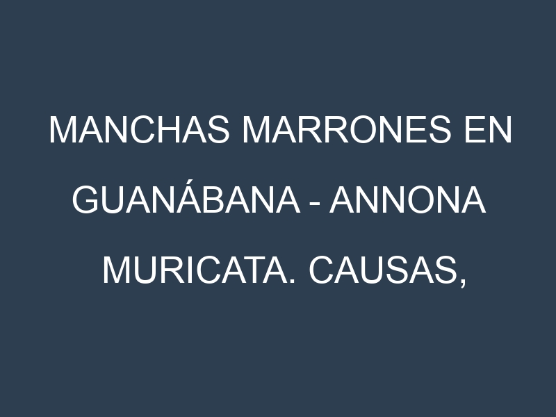 Manchas marrones en Guanábana – Annona muricata. Causas, Prevención y Soluciones