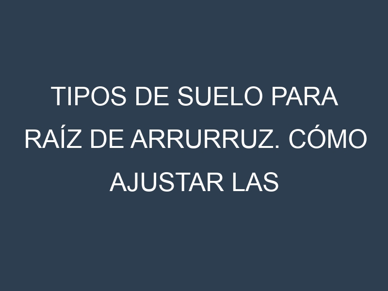 Tipos de suelo para Raíz de arrurruz. Cómo ajustar las condiciones del suelo.