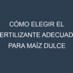 Cómo Elegir el Fertilizante Adecuado para Maíz dulce (Silver Queen, Honey Select, Golden Bantam, Peaches and Cream, Illini Xtra Sweet)
