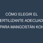 Cómo Elegir el Fertilizante Adecuado para Mangostán Koh Kong – Garcinia mangostana
