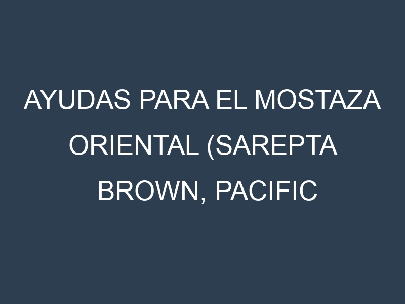 Ayudas para el Mostaza oriental (Sarepta Brown, Pacific Gold, Florida Broadleaf, Southern Giant, Red Giant). Ayudas para el cultivo. Subvenciones.