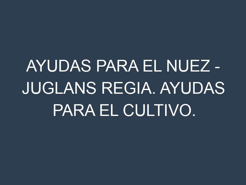 Ayudas para el Nuez – Juglans regia. Ayudas para el cultivo. Subvenciones.