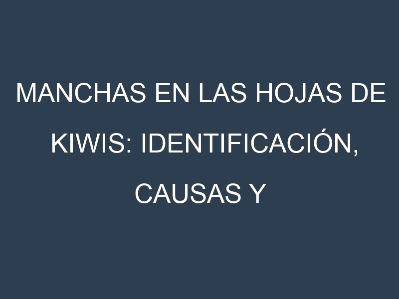 Manchas en las hojas de Kiwis: Identificación, Causas y Estrategias de Control Efectivo