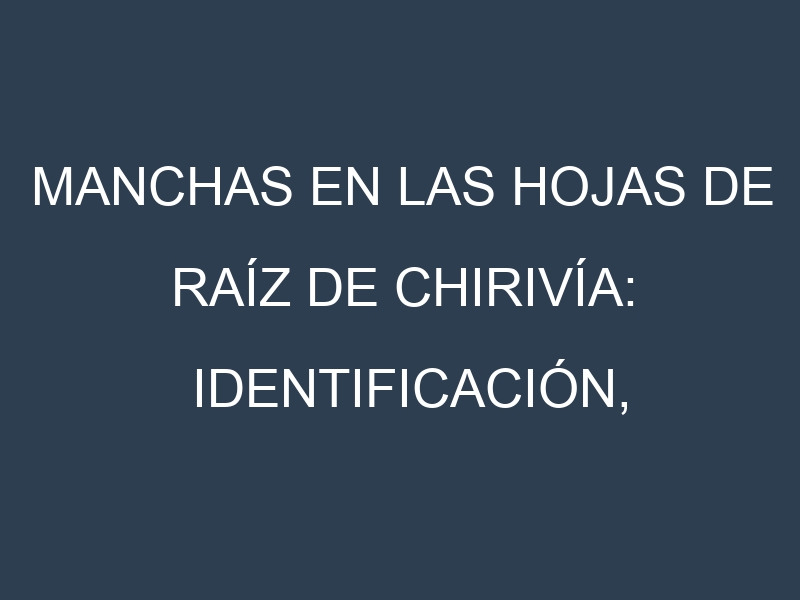 Manchas en las hojas de Raíz de chirivía: Identificación, Causas y Estrategias de Control Efectivo