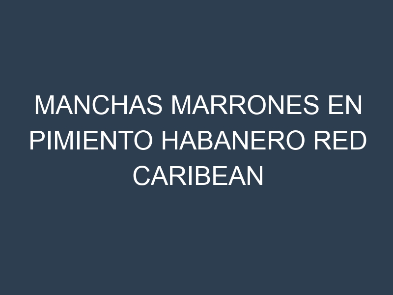 Manchas Marrones en Pimiento Habanero Red Caribean