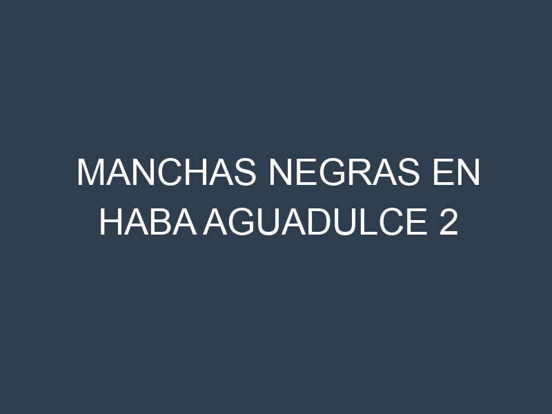 Manchas Negras en Haba Aguadulce 2