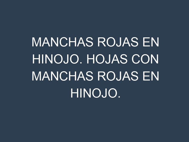 Manchas rojas en Hinojo. Hojas con manchas rojas en Hinojo.