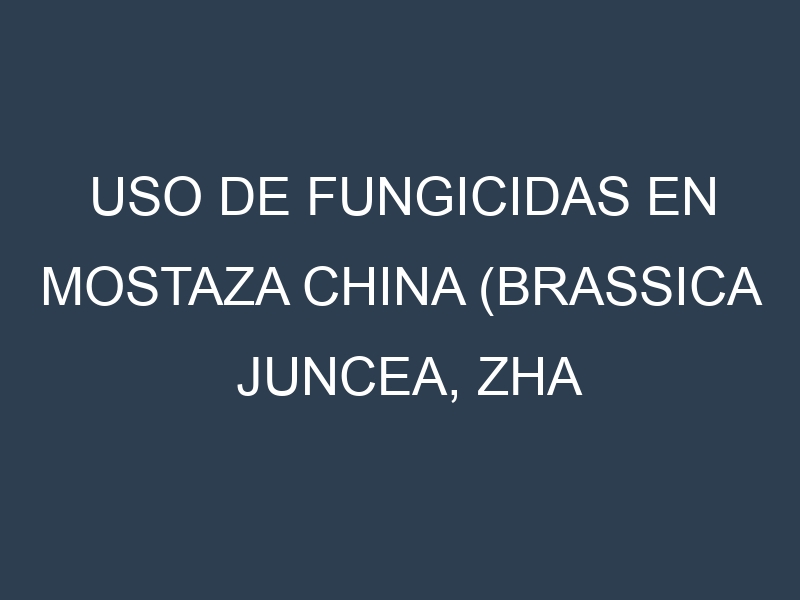 Uso de Fungicidas en Mostaza china (Brassica juncea, Zha cai, Gai choy, Southern Giant Curled): Todo lo que Necesitas Saber