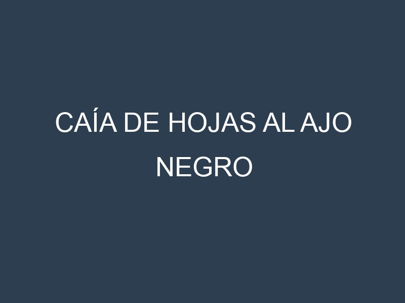 Caía de hojas al Ajo negro