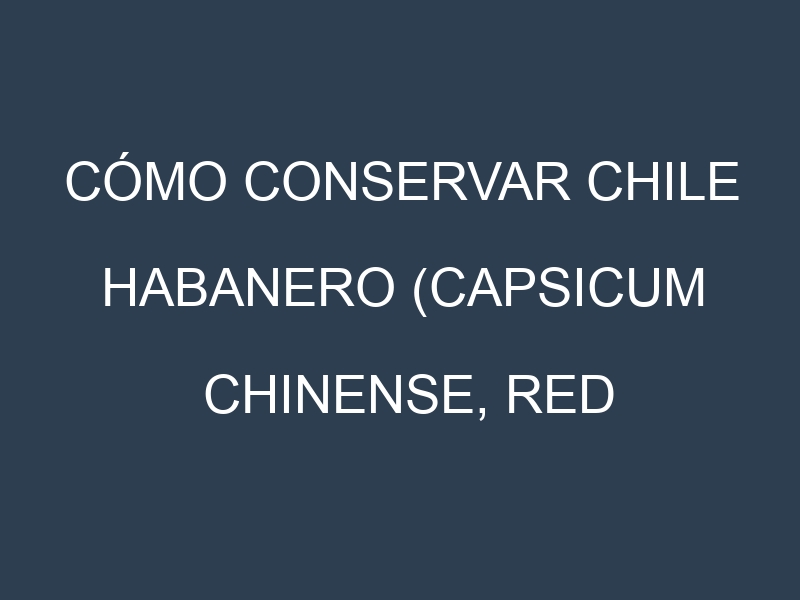 Cómo conservar Chile habanero (Capsicum chinense, Red Savina, Maya, Caribe).