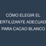 Cómo Elegir el Fertilizante Adecuado para Cacao blanco