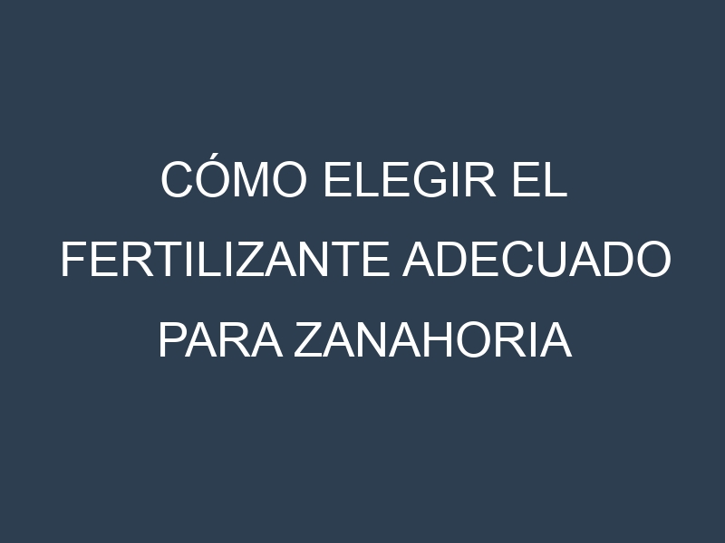 Cómo Elegir el Fertilizante Adecuado para Zanahoria arcoíris