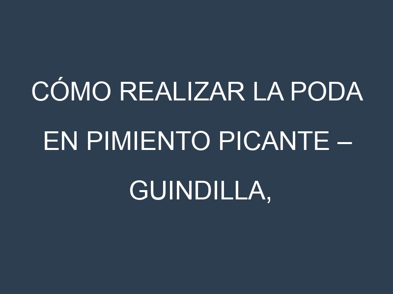 Cómo Realizar la Poda en Pimiento picante – Guindilla, Ají. Técnicas y Poda de formación.