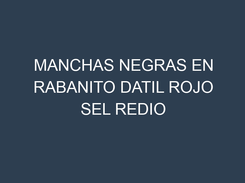 Manchas Negras en Rabanito Datil Rojo Sel Redio