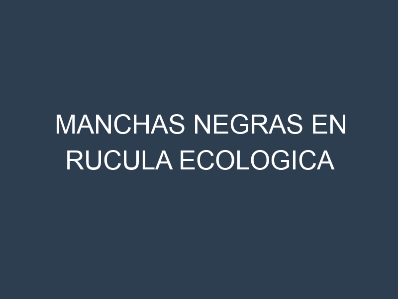 Manchas Negras en Rucula Ecologica