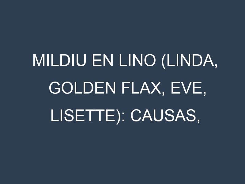 Mildiu en Lino (Linda, Golden Flax, Eve, Lisette): Causas, Síntomas y Estrategias de Control en Cultivos