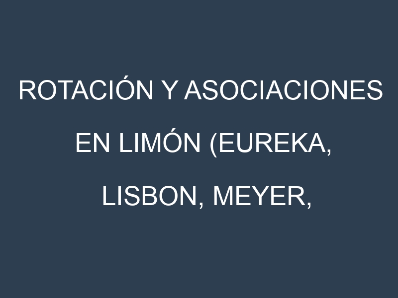 Rotación y Asociaciones en Limón (Eureka, Lisbon, Meyer, Fino, Verna). Estrategias de rotación y Beneficios de las asociaciones de cultivos.