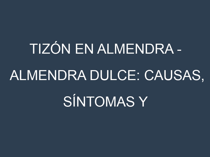 Tizón en Almendra – Almendra dulce: Causas, Síntomas y Estrategias de Control en Cultivos