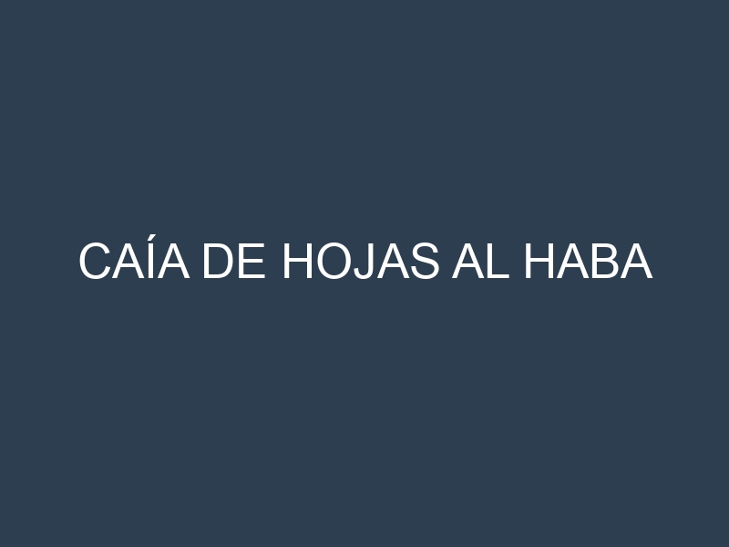 Caía de hojas al Haba