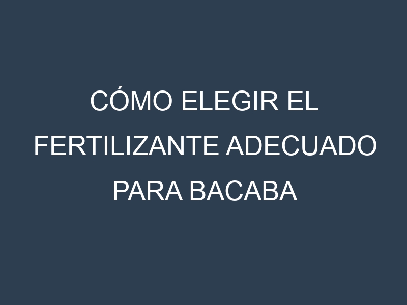 Cómo Elegir el Fertilizante Adecuado para Bacaba Bacaba-de-leque – Oenocarpus bacaba