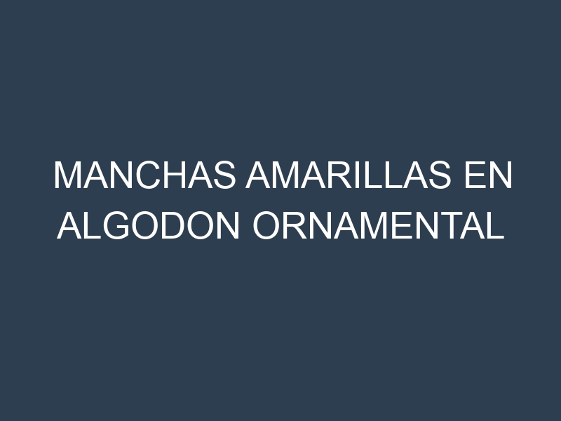 Manchas Amarillas en Algodon Ornamental