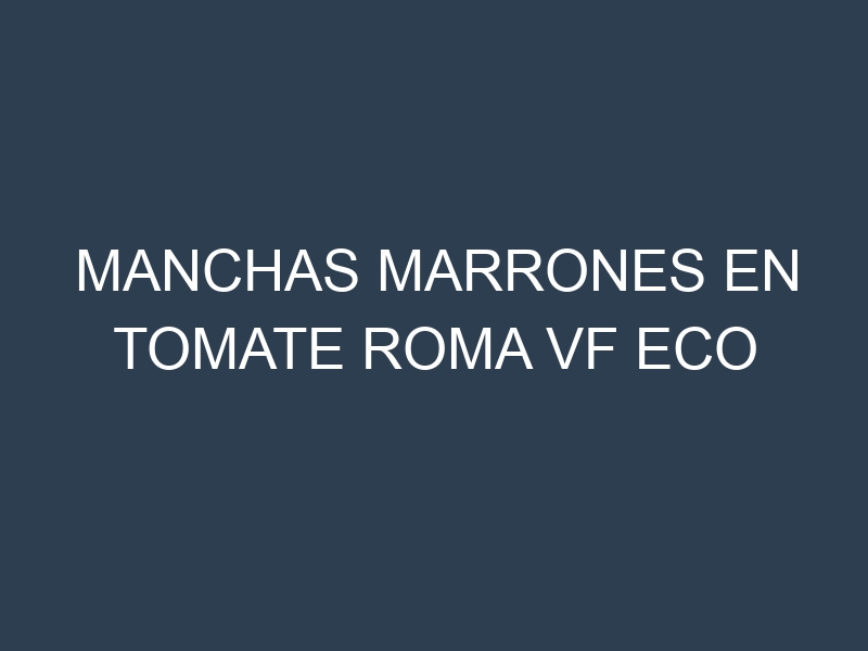 Manchas Marrones en Tomate Roma Vf Eco