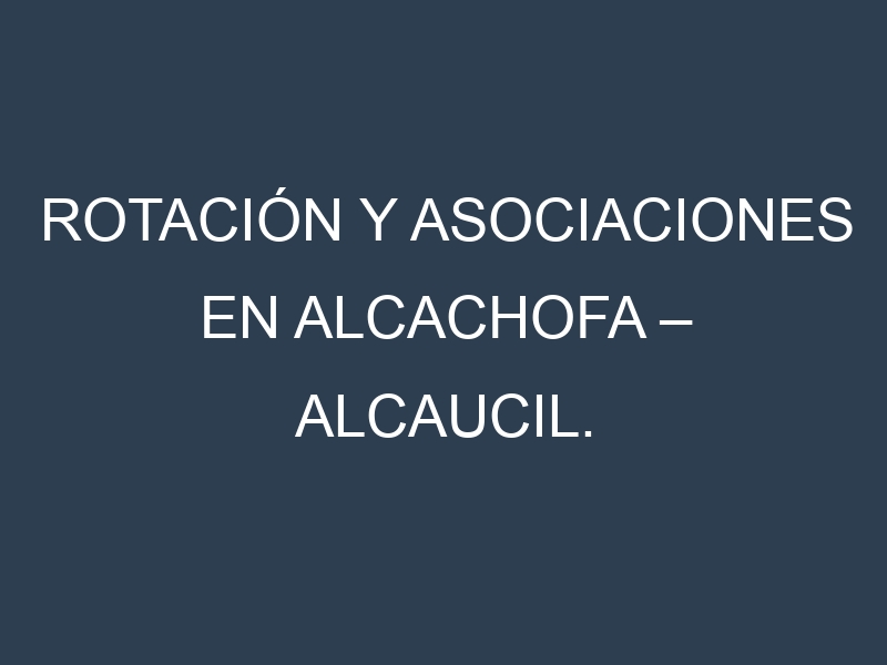 Rotación y Asociaciones en Alcachofa – Alcaucil. Estrategias de rotación y Beneficios de las asociaciones de cultivos.