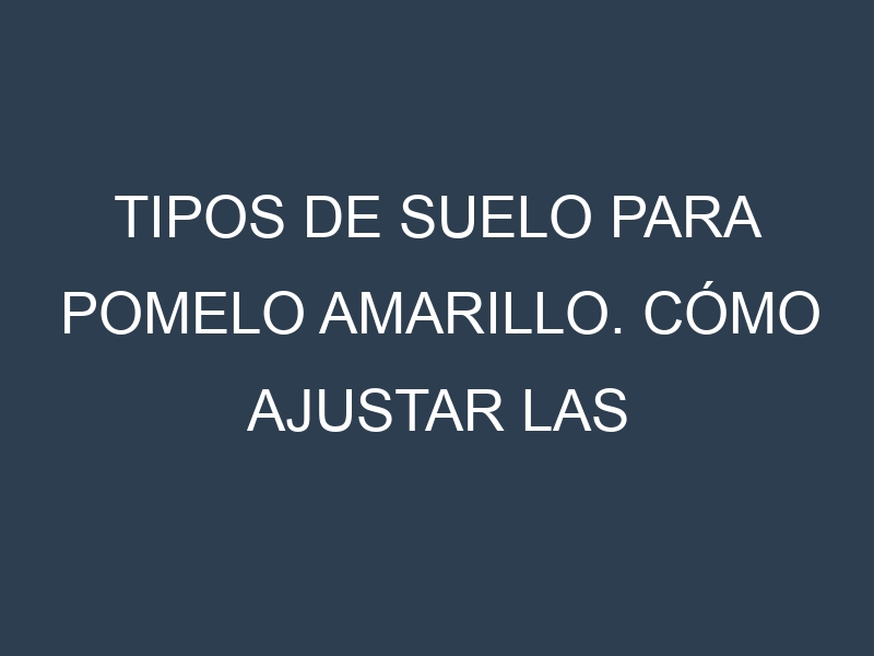 Tipos de suelo para Pomelo amarillo. Cómo ajustar las condiciones del suelo.