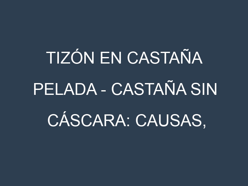 Tizón en Castaña pelada – Castaña sin cáscara: Causas, Síntomas y Estrategias de Control en Cultivos