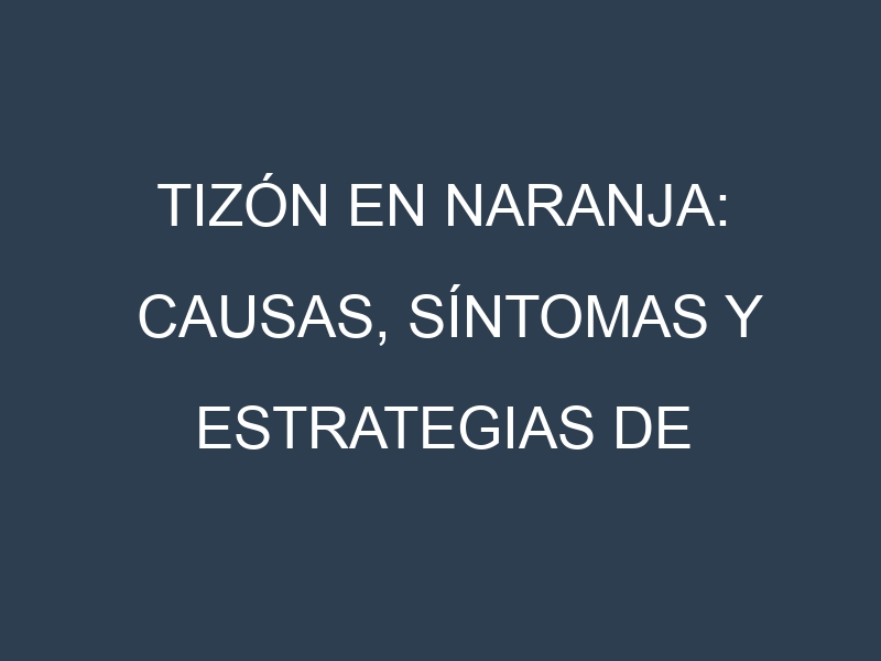 Tizón en Naranja: Causas, Síntomas y Estrategias de Control en Cultivos