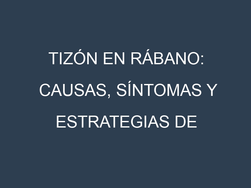 Tizón en Rábano: Causas, Síntomas y Estrategias de Control en Cultivos