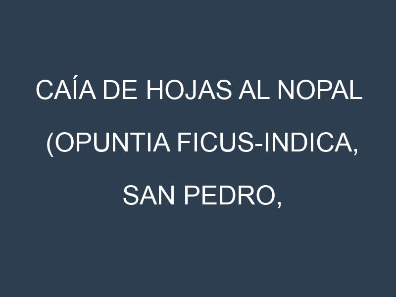 Caía de hojas al Nopal (Opuntia ficus-indica, San Pedro, Fafayuca, Blanca)