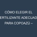 Cómo Elegir el Fertilizante Adecuado para Copoazú – Cupuassu