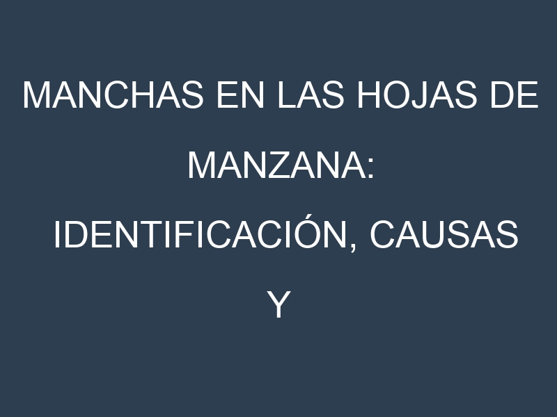 Manchas en las hojas de Manzana: Identificación, Causas y Estrategias de Control Efectivo