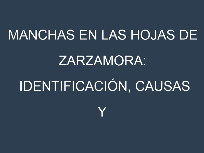 Manchas en las hojas de Zarzamora: Identificación, Causas y Estrategias de Control Efectivo