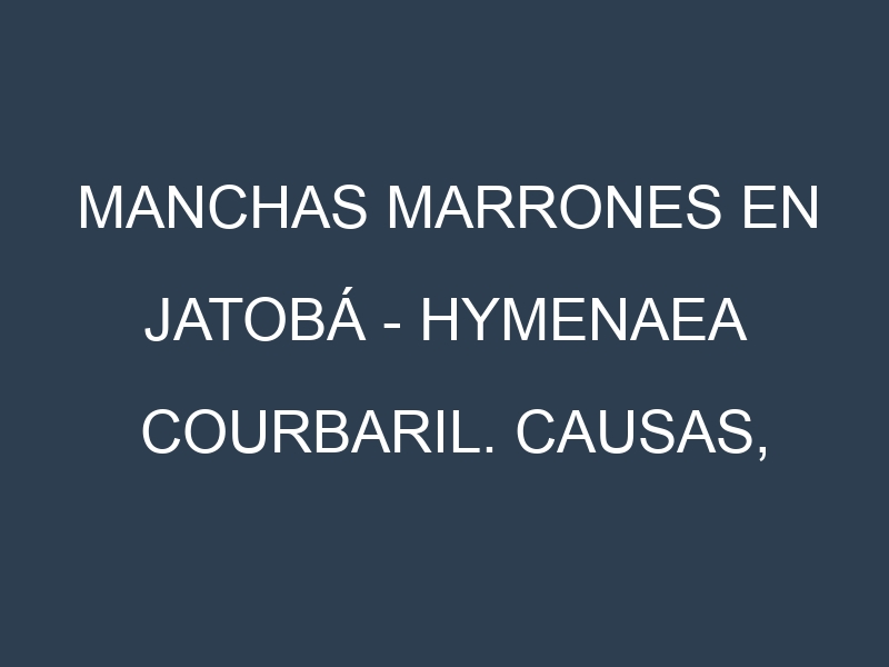 Manchas marrones en Jatobá – Hymenaea courbaril. Causas, Prevención y Soluciones