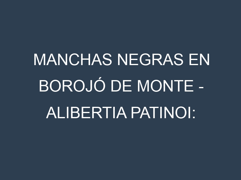 Manchas Negras en Borojó de monte – Alibertia patinoi: Causas, Efectos y Manejo