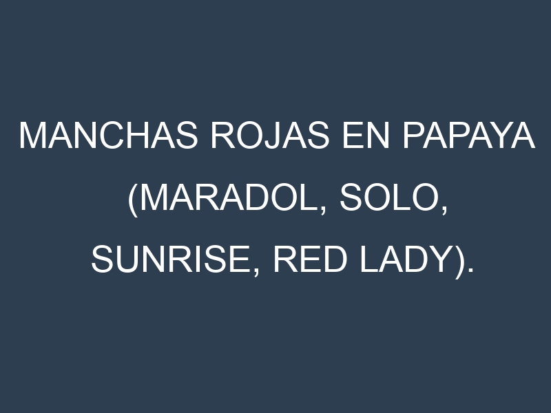 Manchas rojas en Papaya (Maradol, Solo, Sunrise, Red Lady). Hojas con manchas rojas en Papaya (Maradol, Solo, Sunrise, Red Lady).