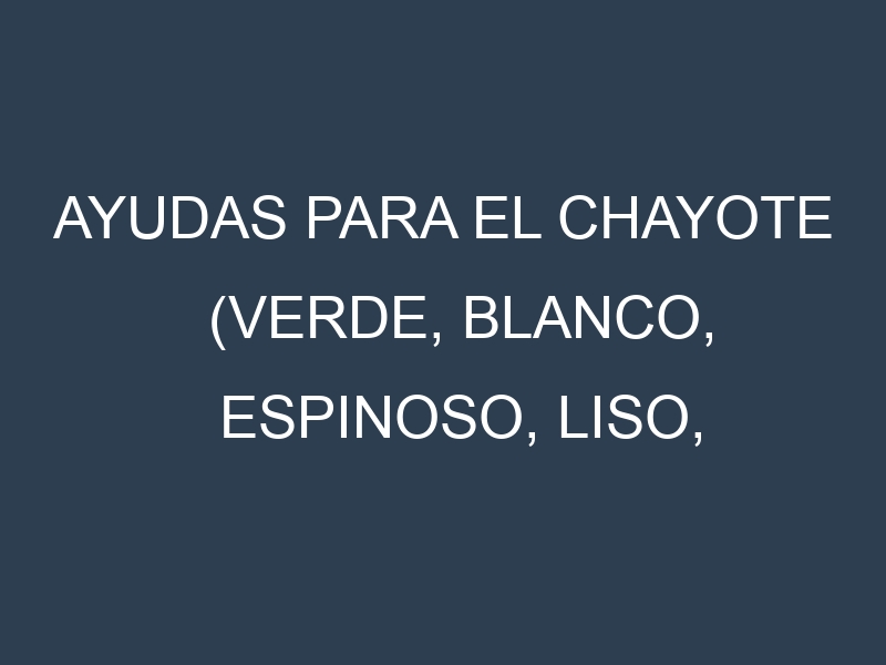 Ayudas para el Chayote (Verde, Blanco, Espinoso, Liso, Amargo). Ayudas para el cultivo. Subvenciones.