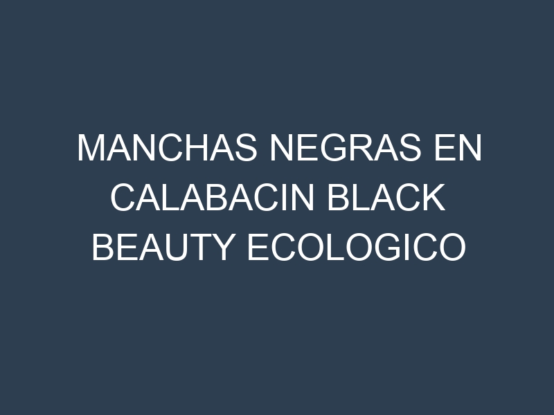 Manchas Negras en Calabacin Black Beauty Ecologico