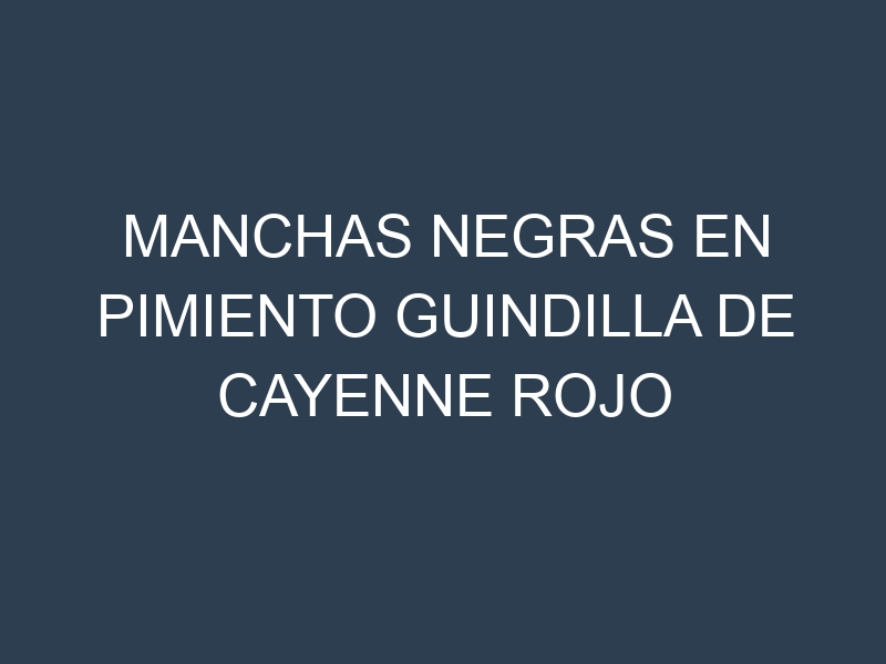 Manchas Negras en Pimiento Guindilla De Cayenne Rojo
