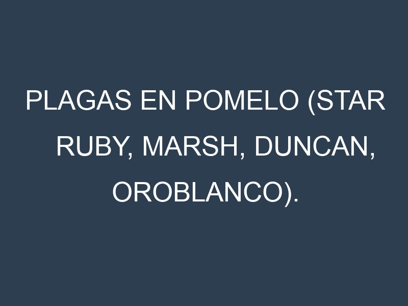 Plagas en Pomelo (Star Ruby, Marsh, Duncan, Oroblanco). Control biológico y Manejo de plagas.
