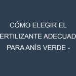 Cómo Elegir el Fertilizante Adecuado para Anís verde – Pimpinella anisum