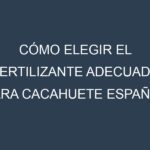 Cómo Elegir el Fertilizante Adecuado para Cacahuete español