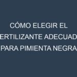 Cómo Elegir el Fertilizante Adecuado para Pimienta negra (Tellicherry, Malabar, Lampong, Sarawak, Vietnamese)