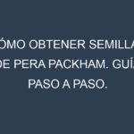 Cómo obtener semillas de Pera Packham. Guía paso a paso. Técnicas sencillas. Conservación.