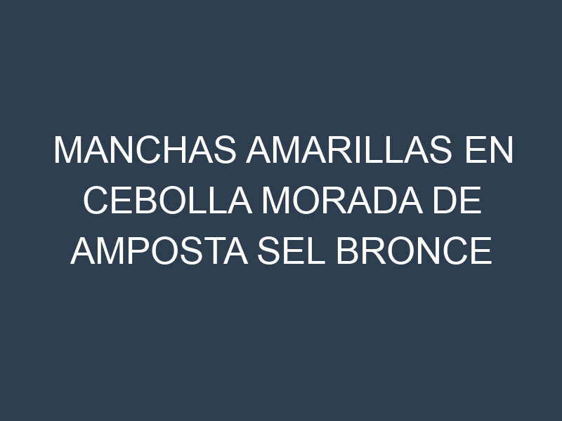 Manchas Amarillas en Cebolla Morada De Amposta Sel Bronce