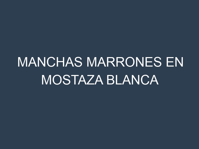 Manchas Marrones en Mostaza Blanca