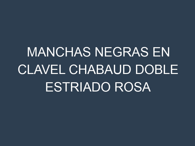 Manchas Negras en Clavel Chabaud Doble Estriado Rosa